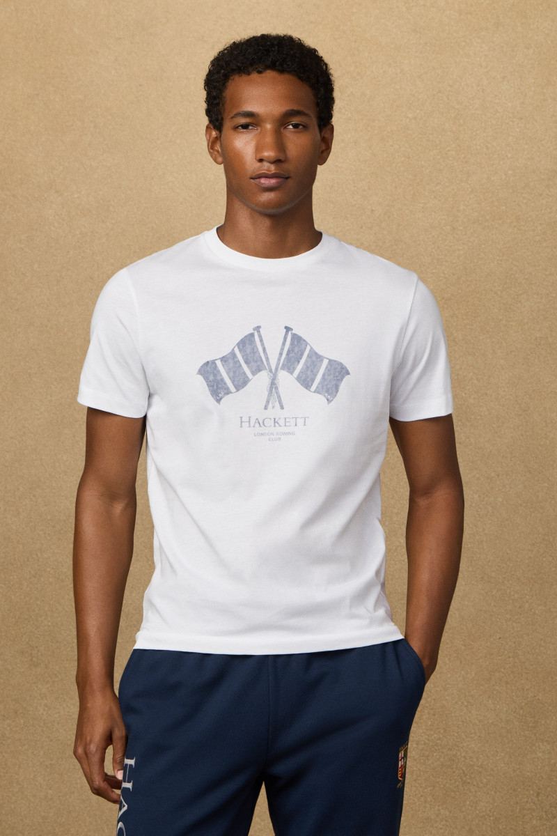 Tričko Hackett London Heritage Lrc Flag Tee Optic White