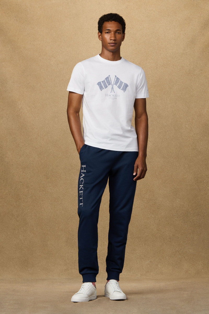 Tričko Hackett London Heritage Lrc Flag Tee Optic White