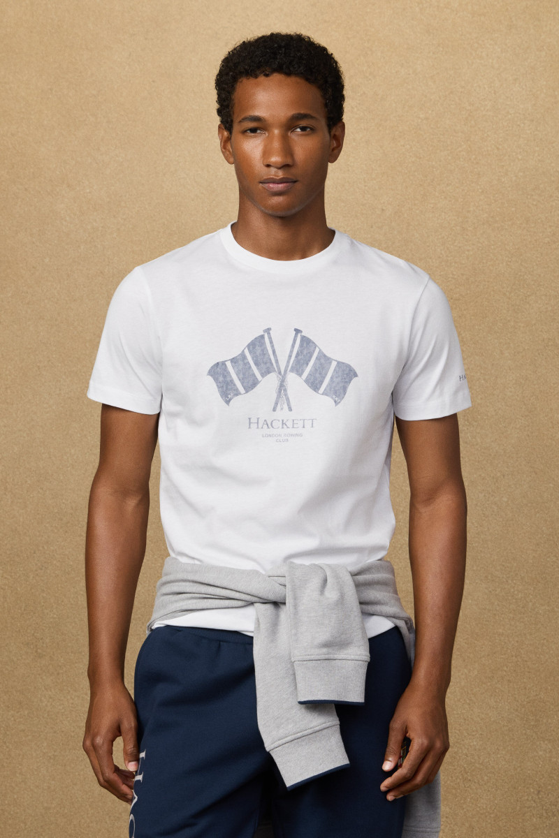 Tričko Hackett London Heritage Lrc Flag Tee Optic White