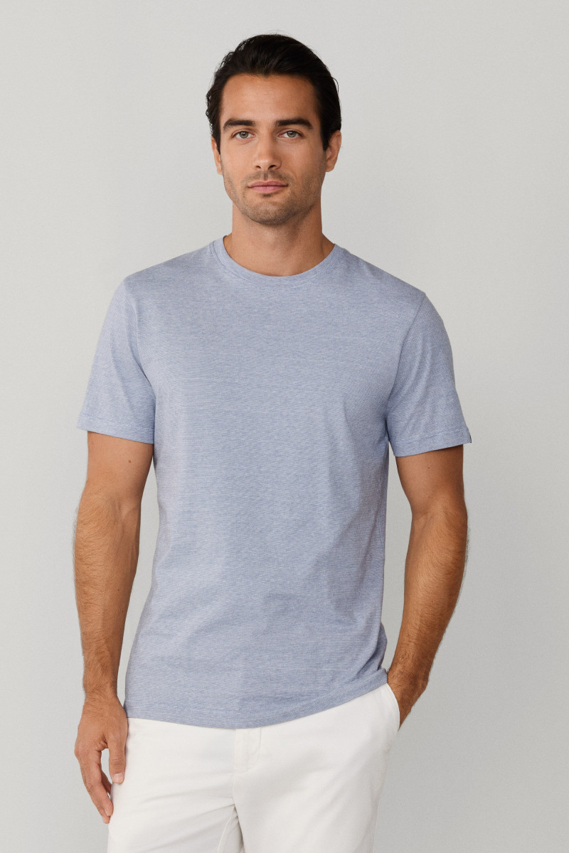 Tričko Hackett London Pin Stripe Tee Thames Blue