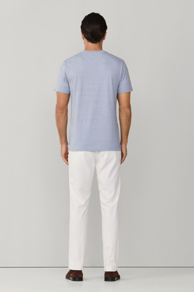 Tričko Hackett London Pin Stripe Tee Thames Blue