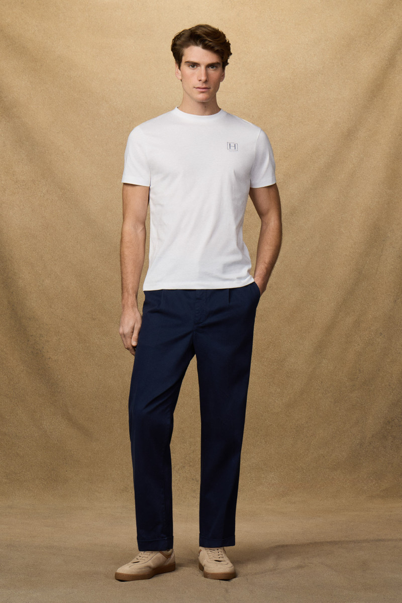 Tričko Hackett London Heritage H Small Logo Optic White