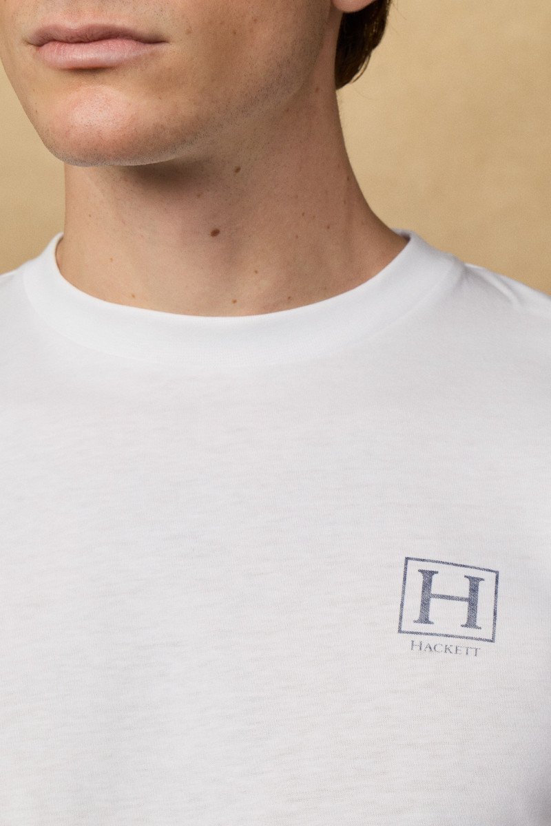 Tričko Hackett London Heritage H Small Logo Optic White