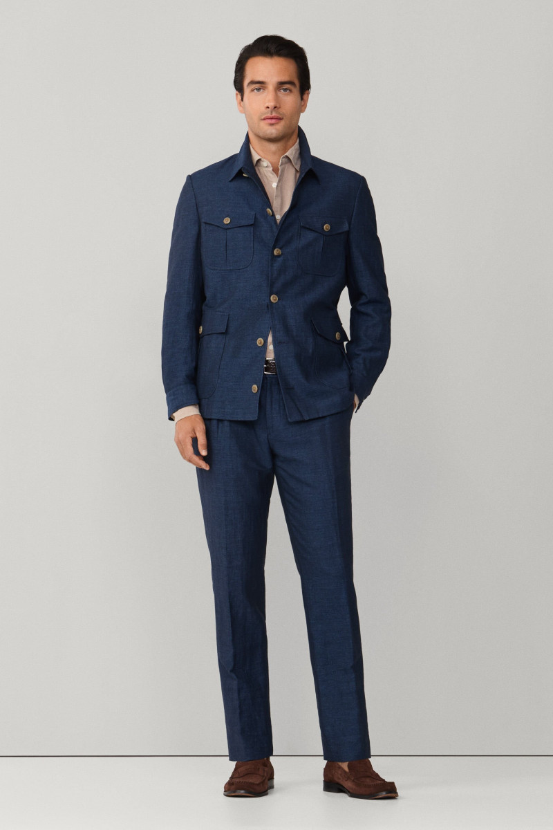 Nohavice Hackett London Lin Cott Mel Trs F Navy