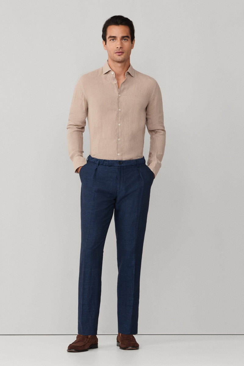 Nohavice Hackett London Lin Cott Mel Trs F Navy