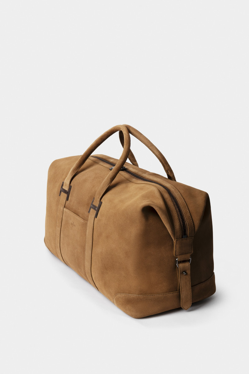 Taška Hackett London Suede Holdall Dark Stone Beige