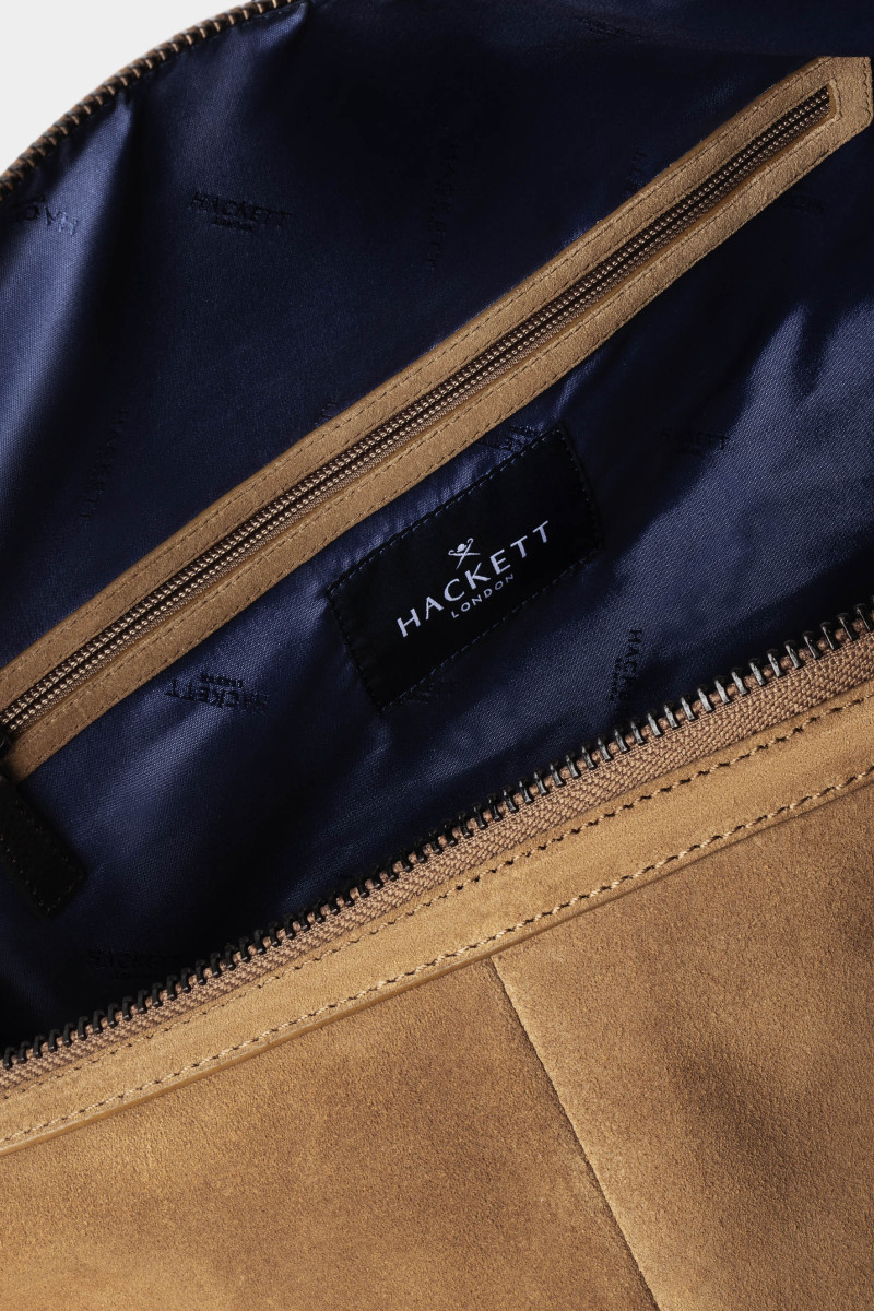 Taška Hackett London Suede Holdall Dark Stone Beige