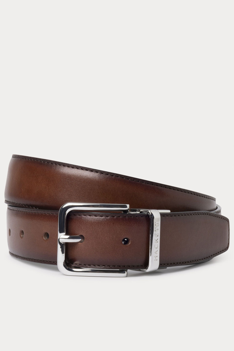 Opasok Hackett London 32Mm Rev Vit Belt Brown