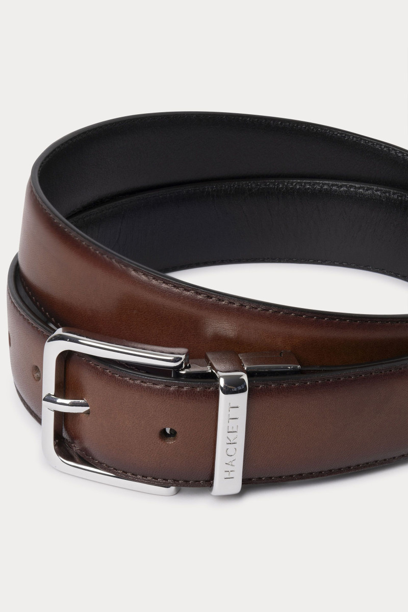 Opasok Hackett London 32Mm Rev Vit Belt Brown