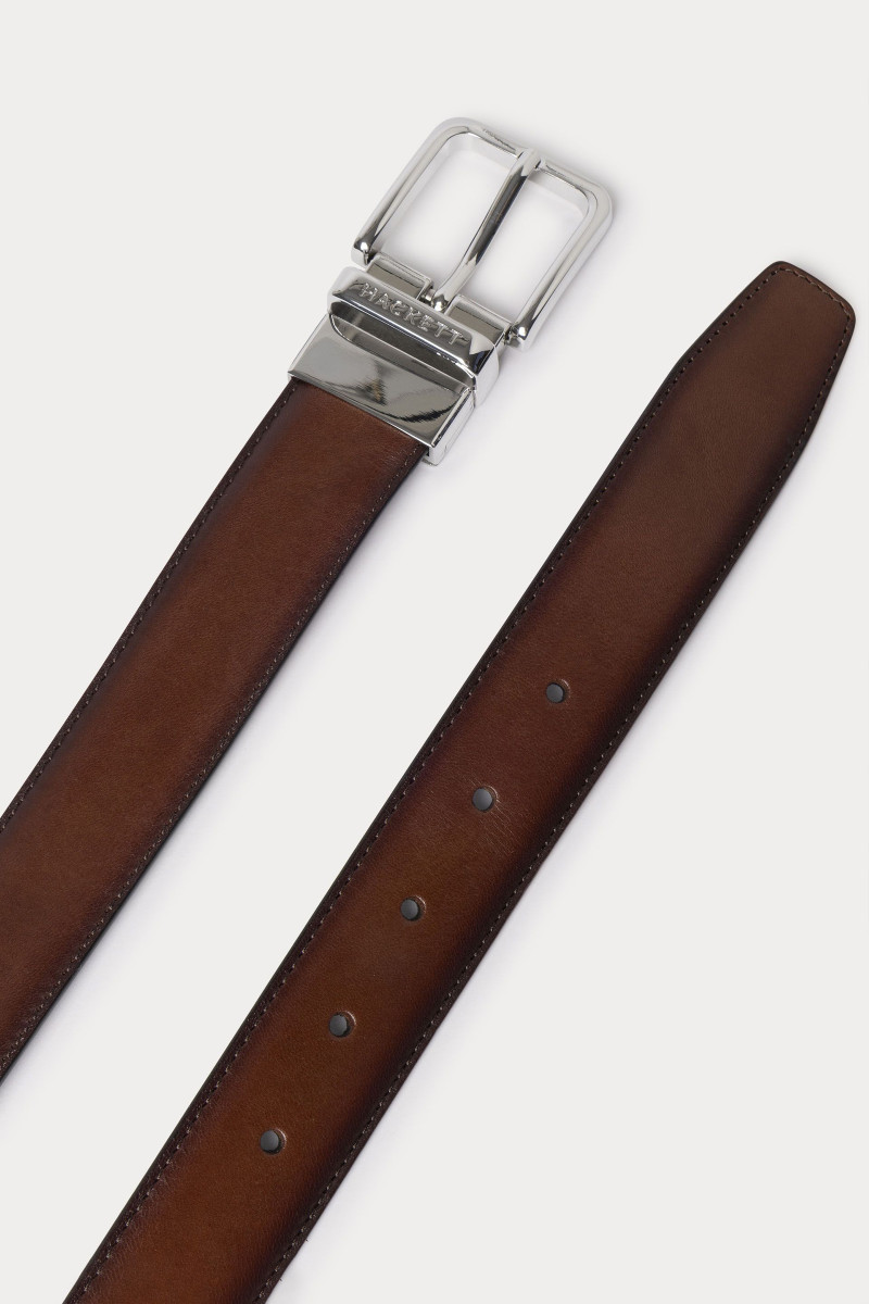 Opasok Hackett London 32Mm Rev Vit Belt Brown