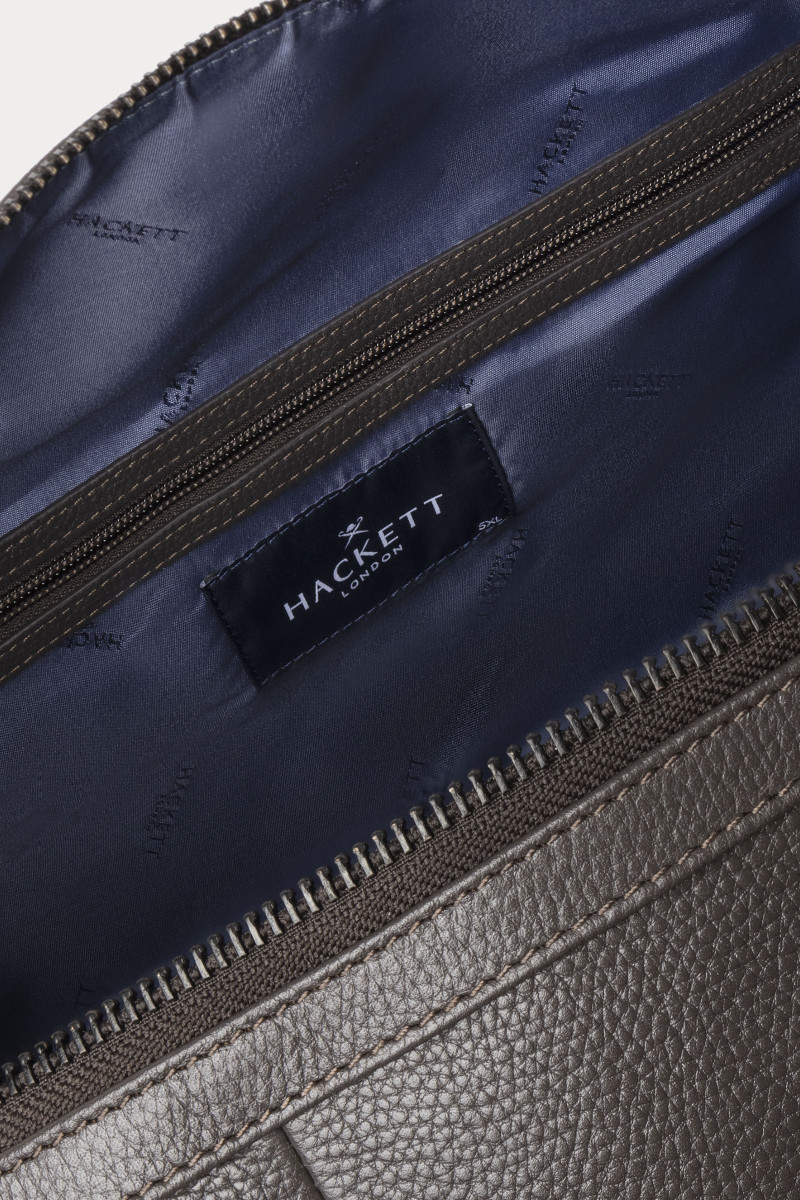 Taška Hackett London Leather Holdall Dark Brown