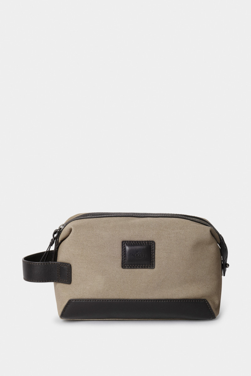 Wash Bag Hackett London Wells Canvas Washbag Army Green
