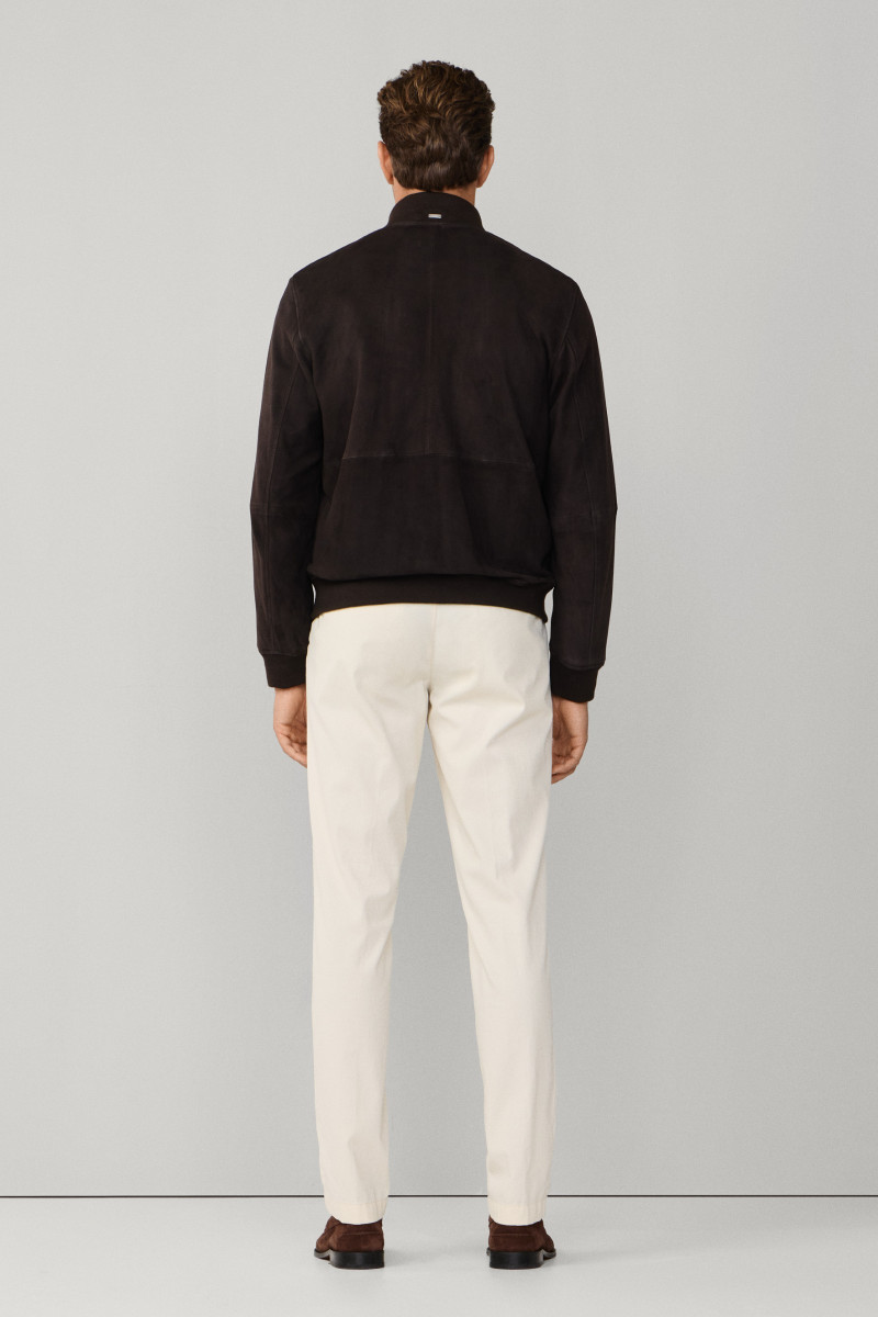 Bunda Hackett London Suede Bomber Ebony Brown