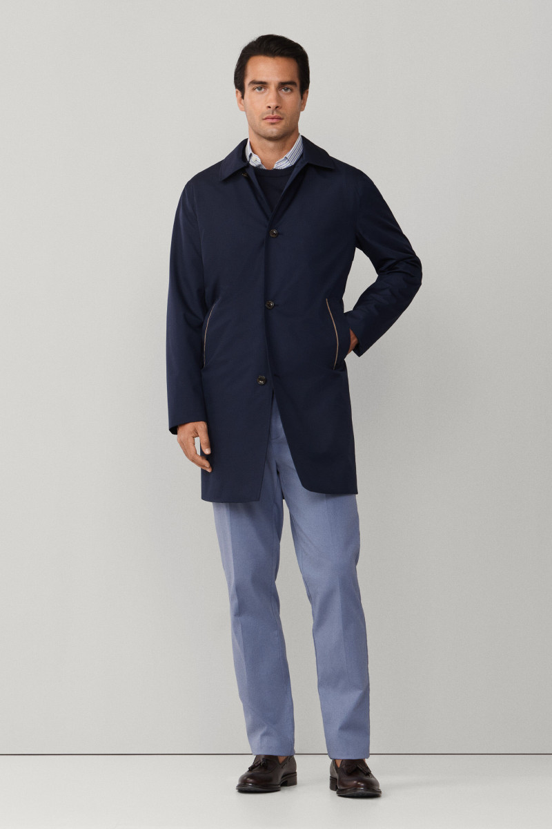 Kabát Hackett London Belgravia Mac Midnight Blue