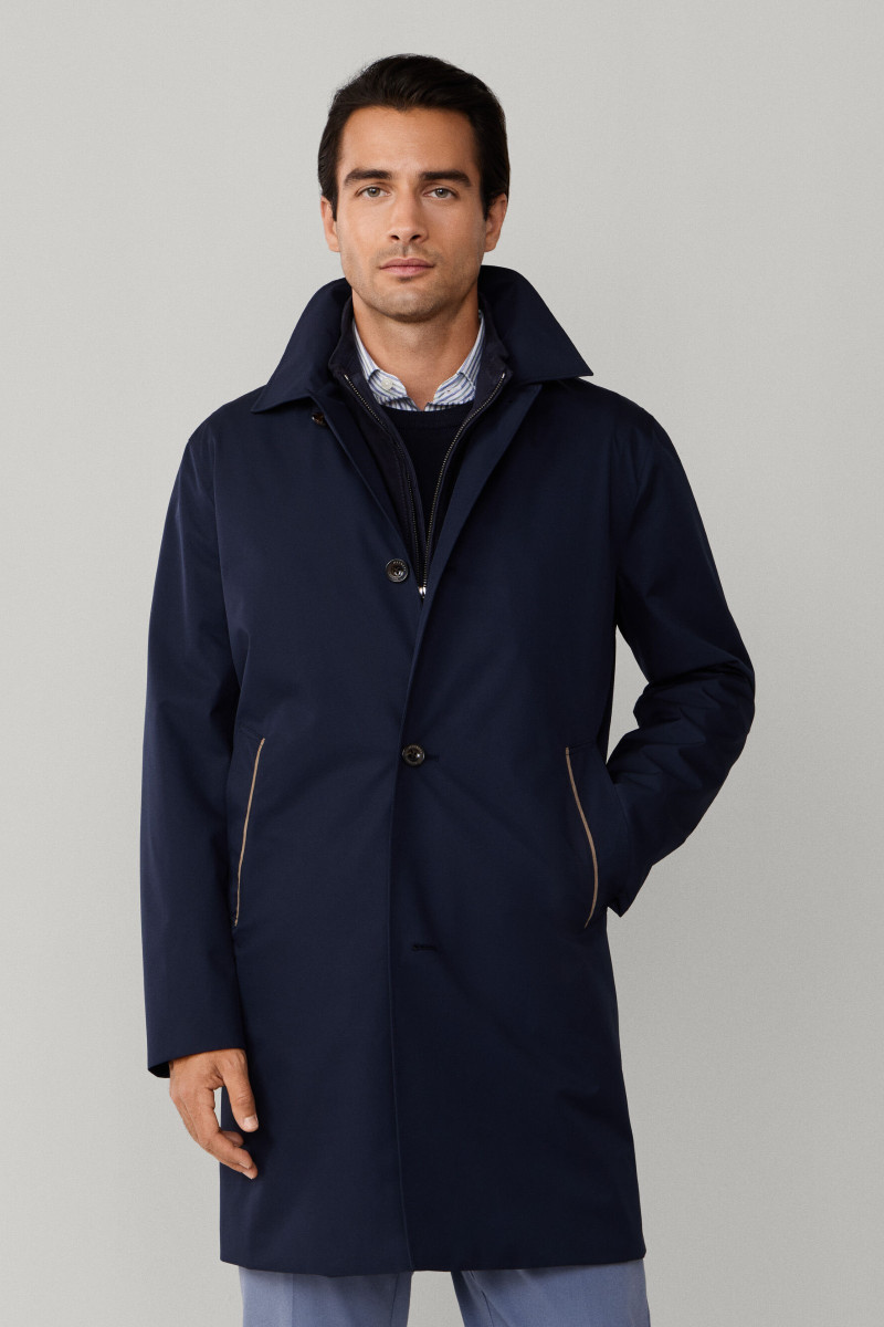 Kabát Hackett London Belgravia Mac Midnight Blue