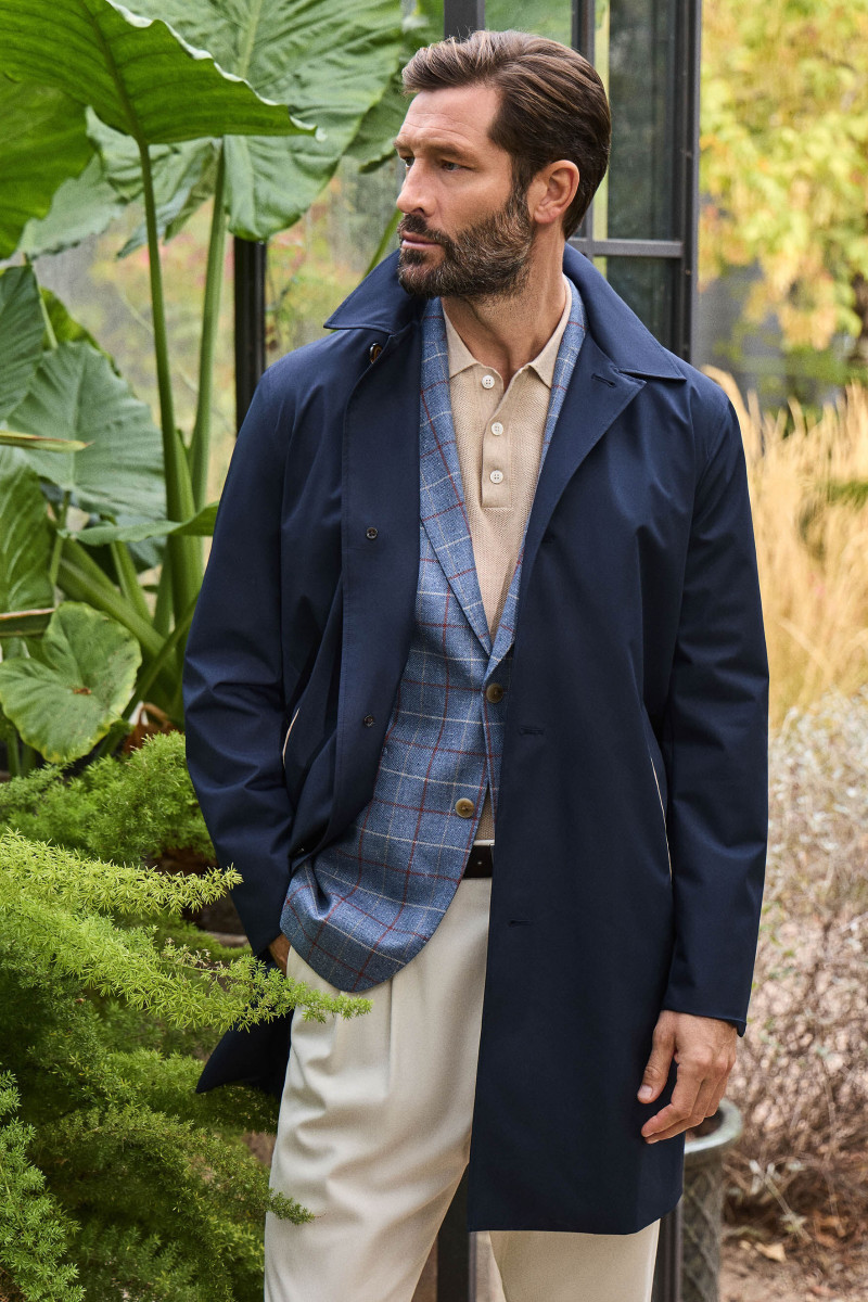 Kabát Hackett London Belgravia Mac Midnight Blue
