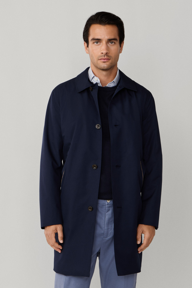 Kabát Hackett London Belgravia Mac Midnight Blue