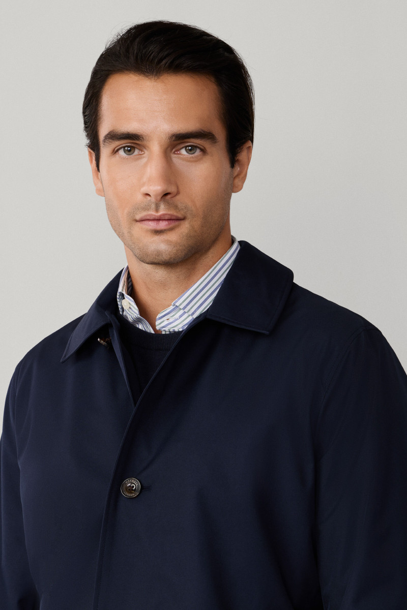 Kabát Hackett London Belgravia Mac Midnight Blue