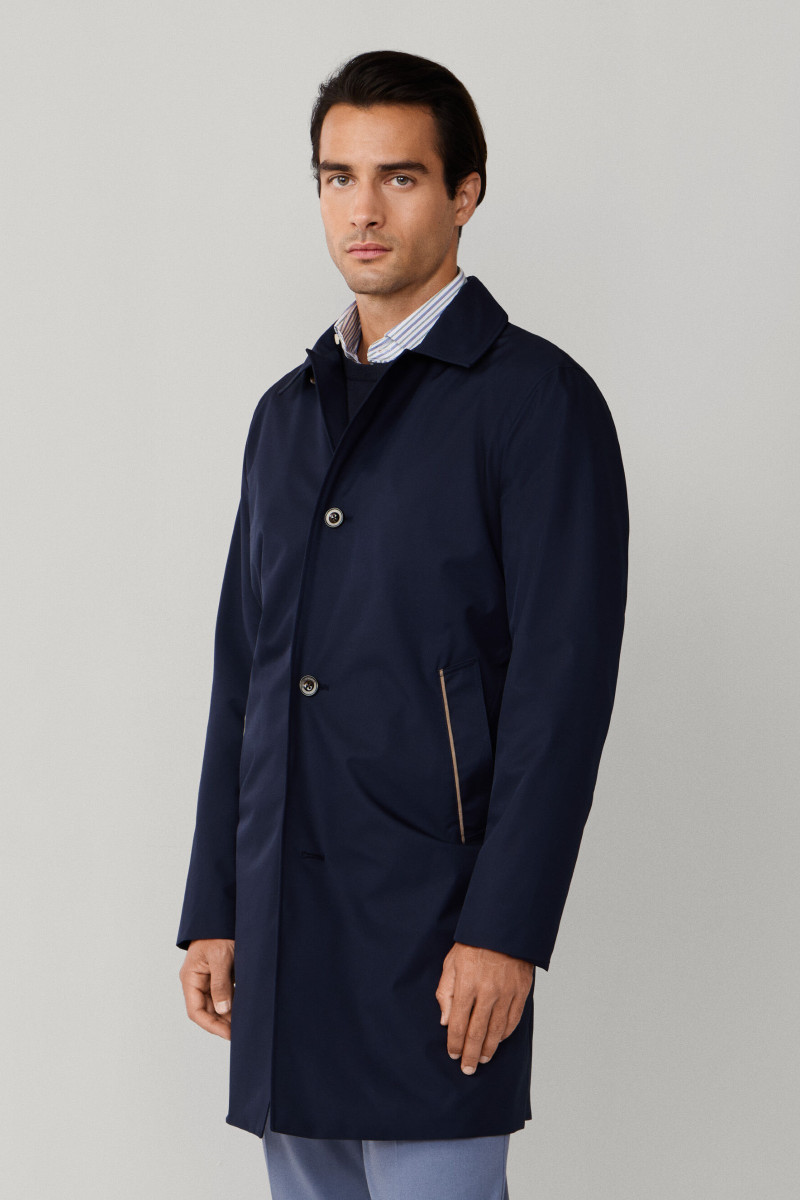 Kabát Hackett London Belgravia Mac Midnight Blue