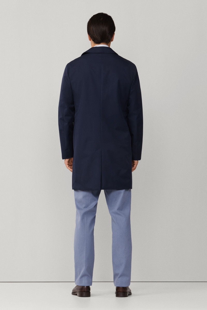 Kabát Hackett London Belgravia Mac Midnight Blue