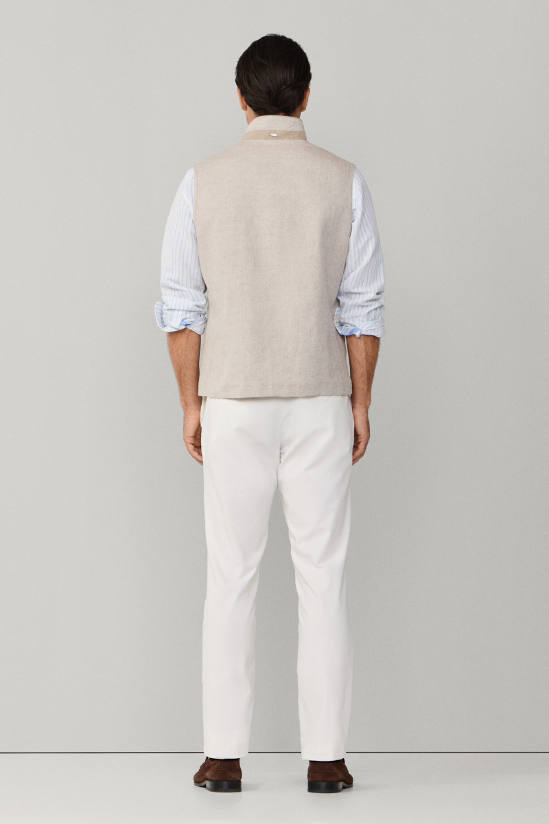 Vesta Hackett London Textured Gilet Stone Beige