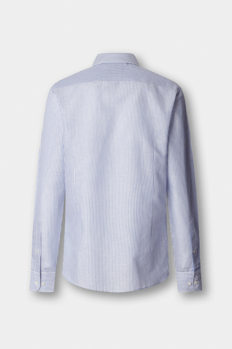 Košeľa Hackett London Ess Linen Bengal Electric Blue