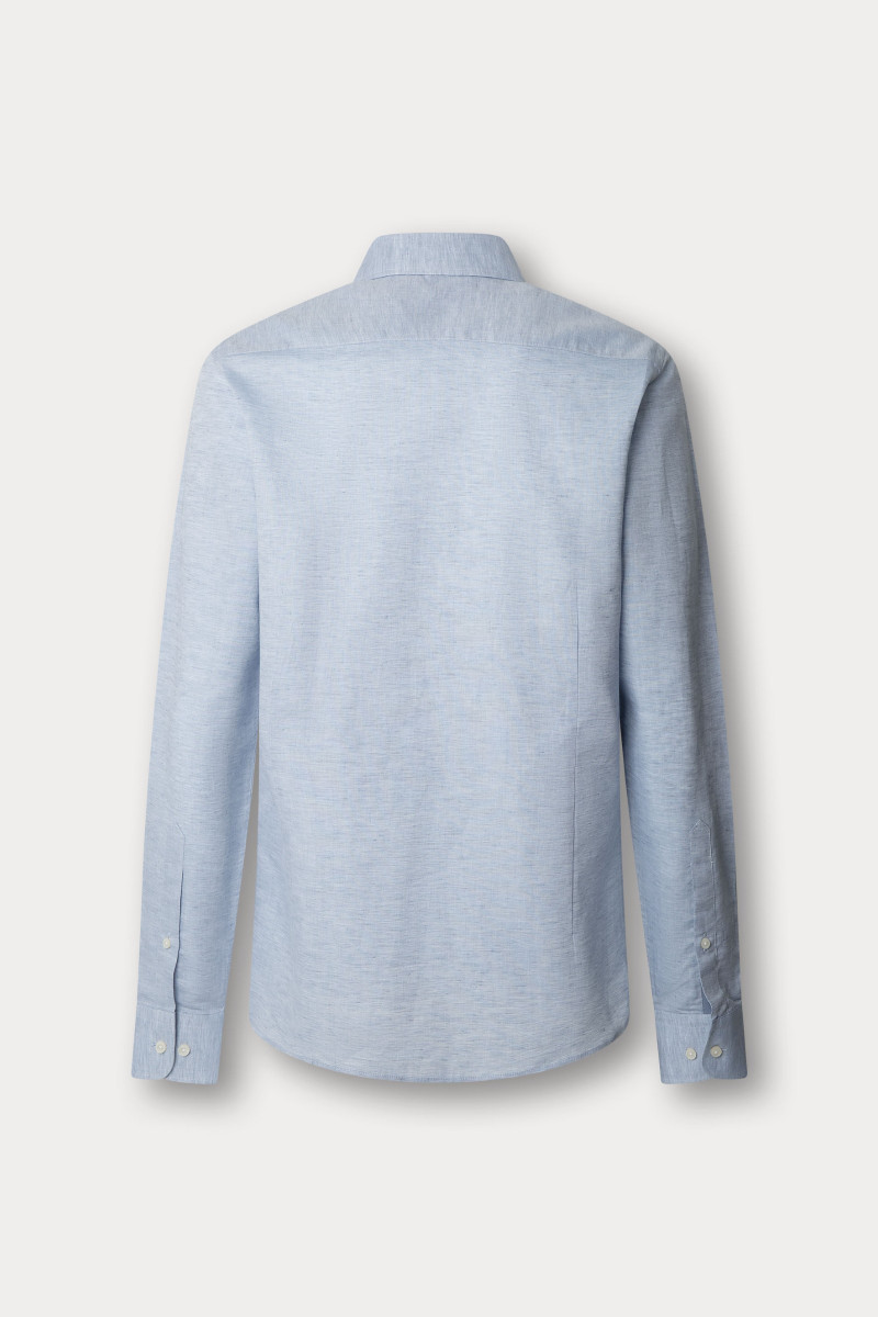 Košeľa Hackett London Cot Lin Solid Summer Blue