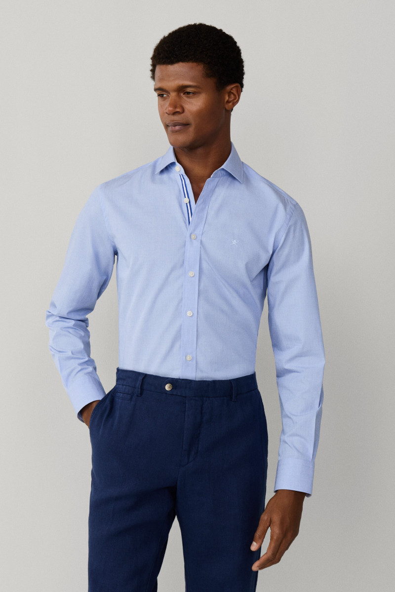 Košeľa Hackett London End On End Multi Summer Blue