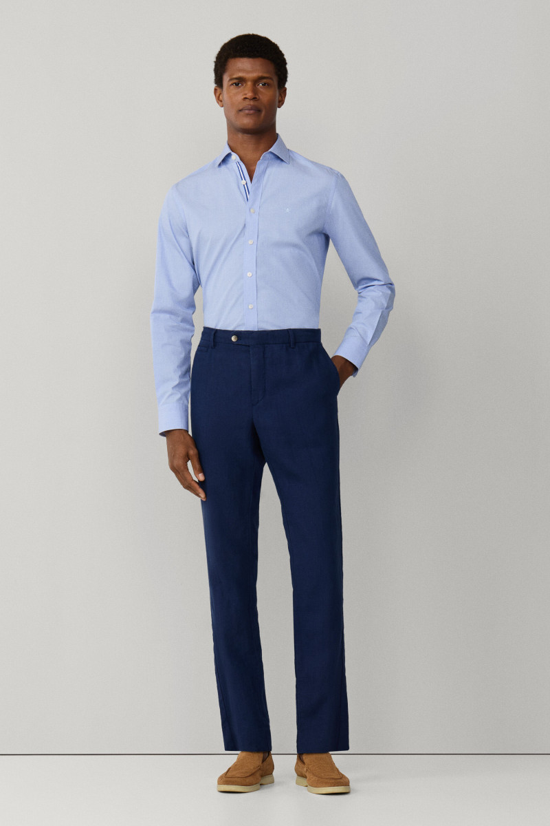 Košeľa Hackett London End On End Multi Summer Blue