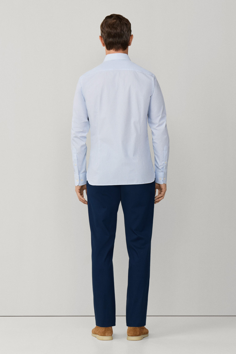 Košeľa Hackett London Mini Geo Print Oxford Blue