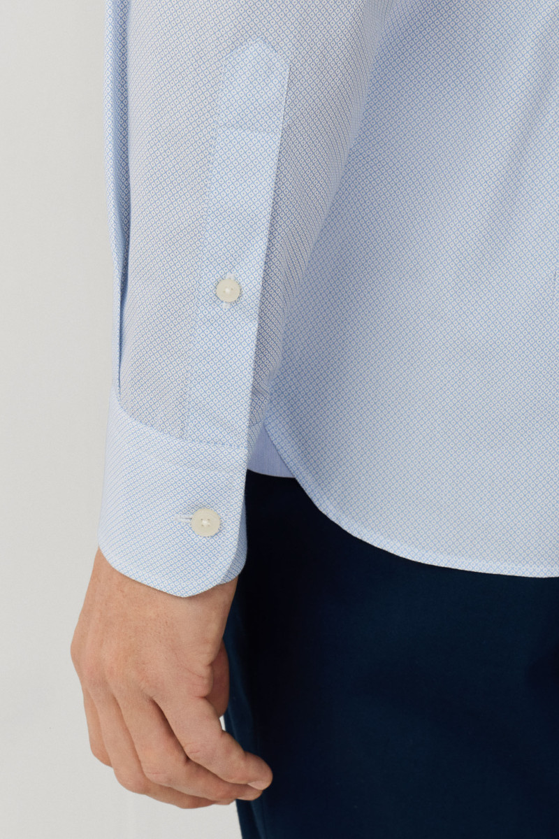 Košeľa Hackett London Mini Geo Print Oxford Blue