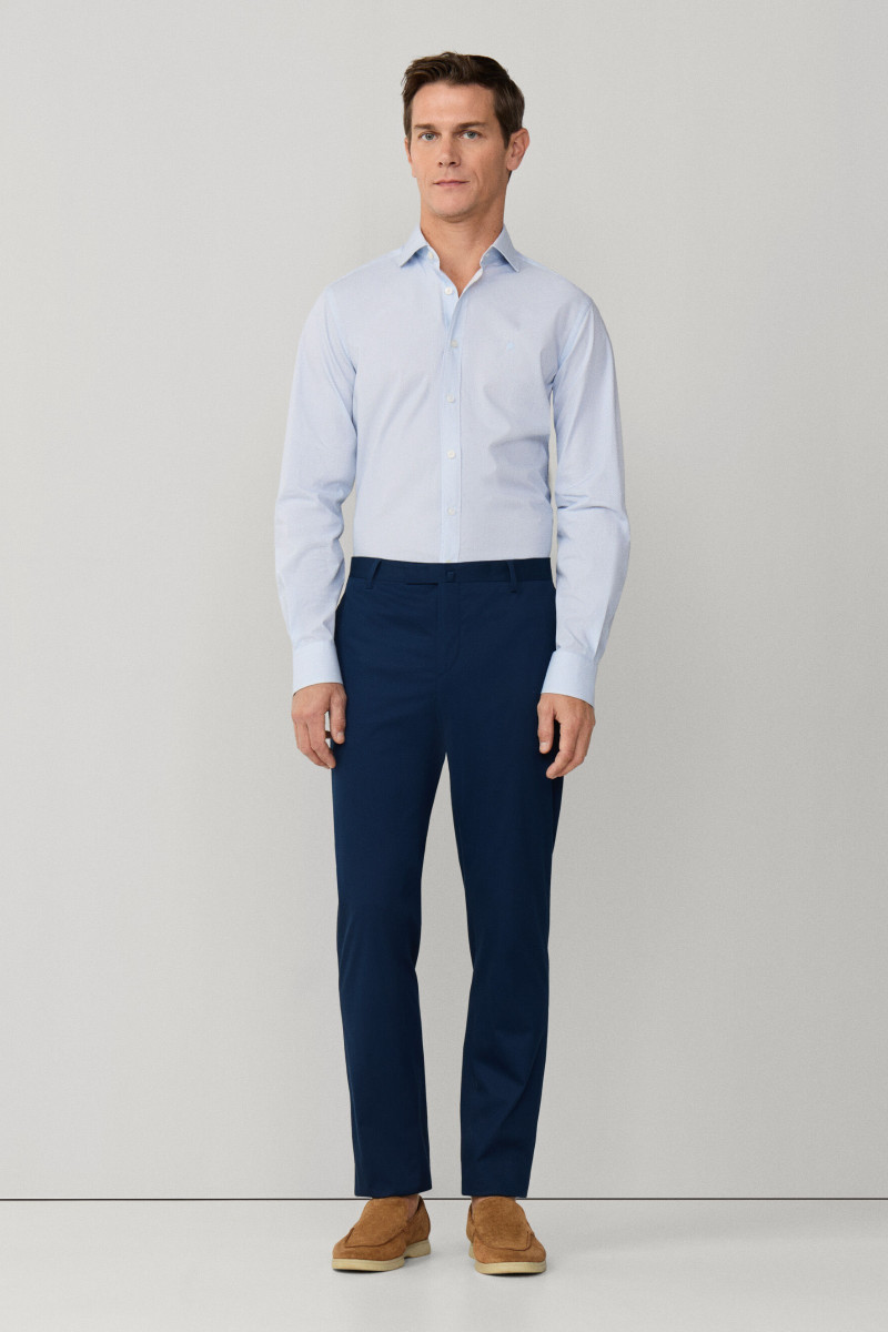 Košeľa Hackett London Mini Geo Print Oxford Blue
