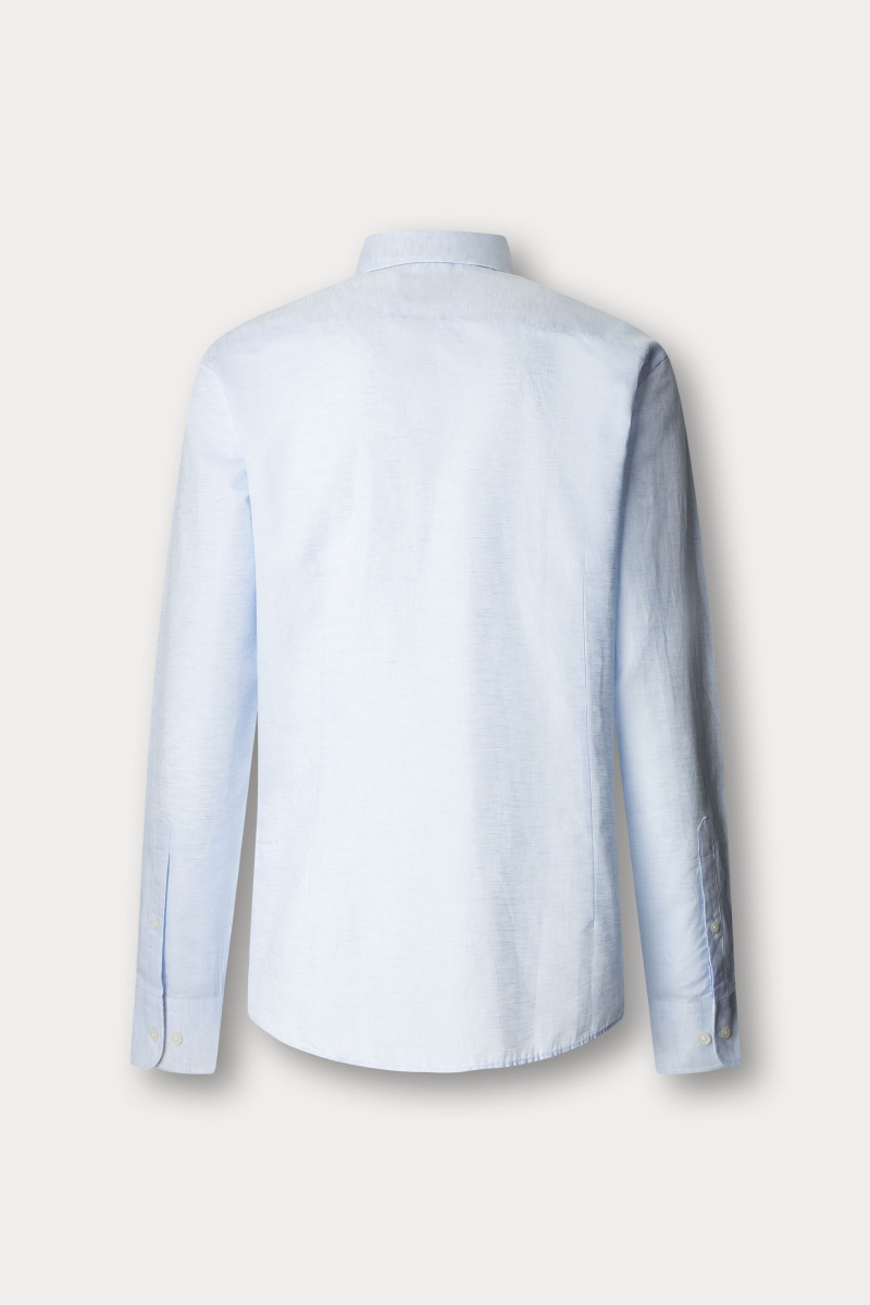 Košeľa Hackett London Cotton Linen Multi Light Blue