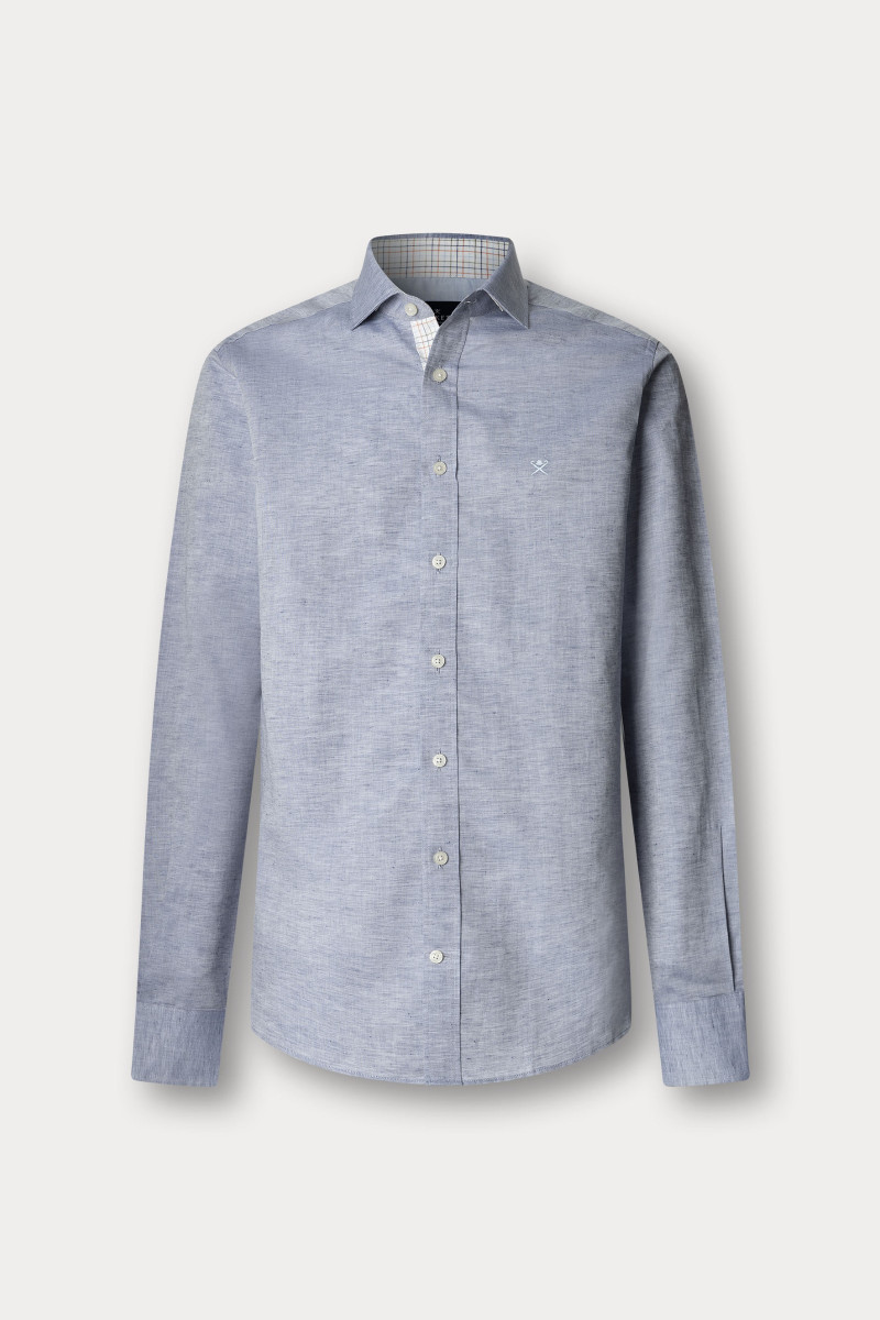Košeľa Hackett London Cotton Linen Multi Old Navy