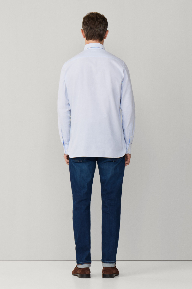 Košeľa Hackett London Ticking Stripe Multi Summer Blue