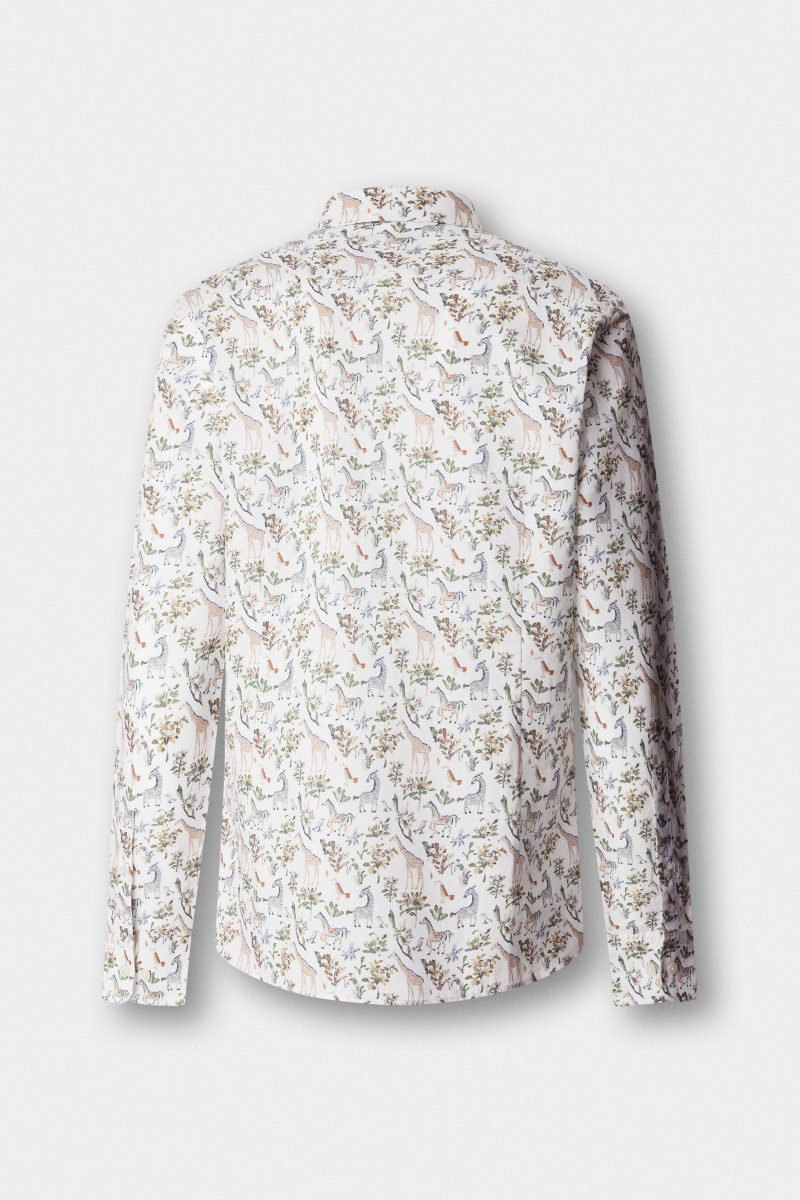 Košeľa Hackett London Fauna Print Sage Green