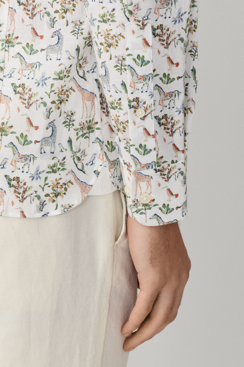 Košeľa Hackett London Fauna Print Sage Green