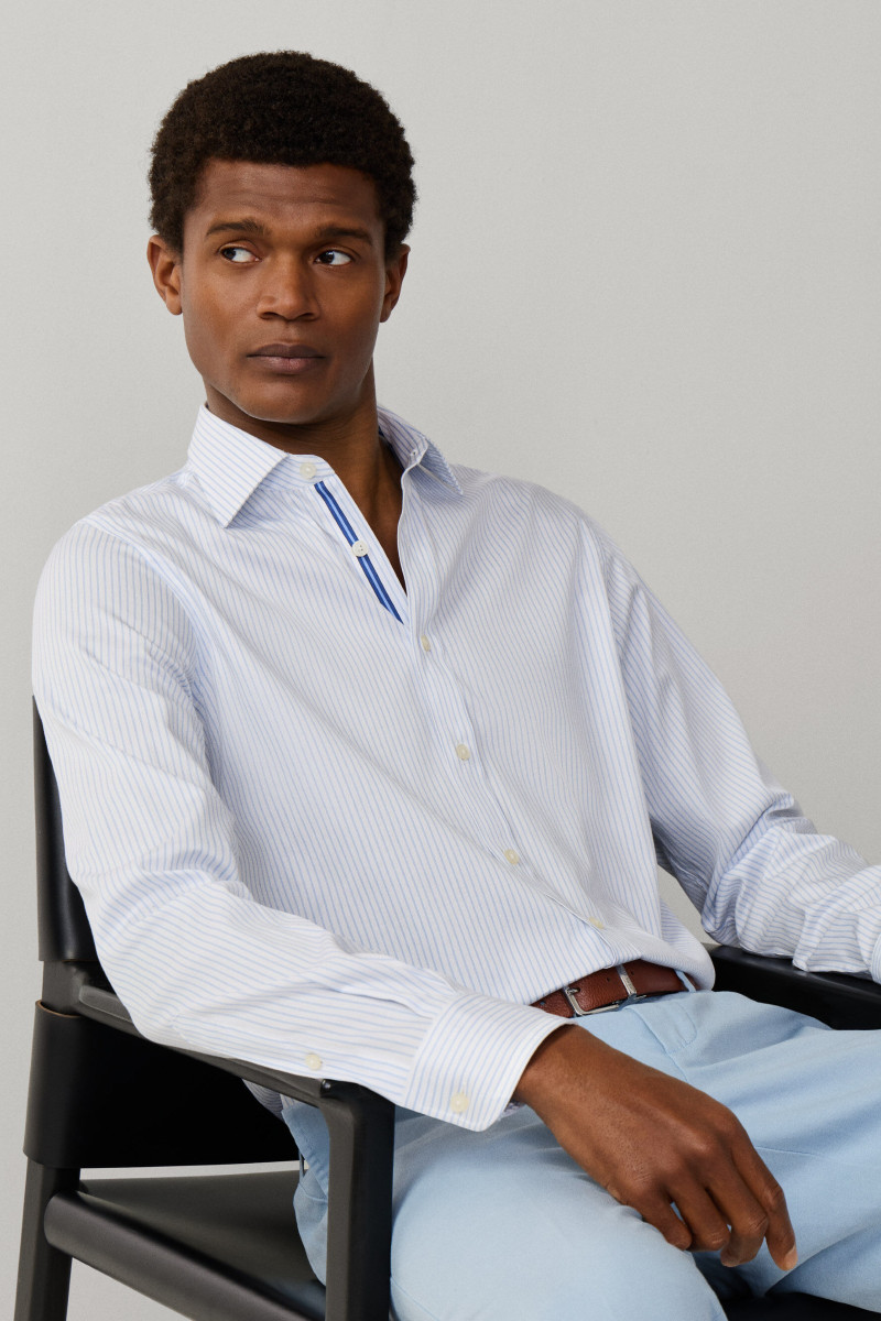 Košeľa Hackett London Twill Eng Stripe Light Blue
