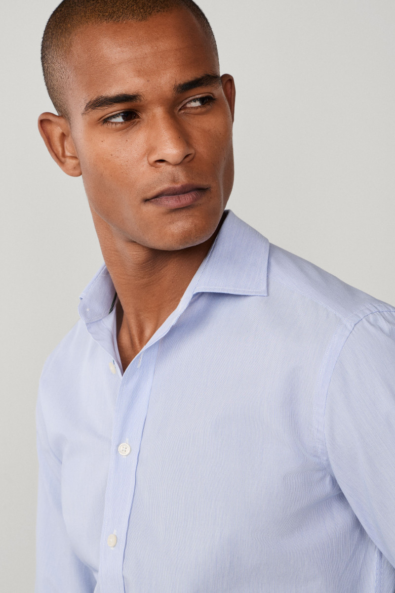 Košeľa Hackett London Hairline Eng Stripe Oxford Blue