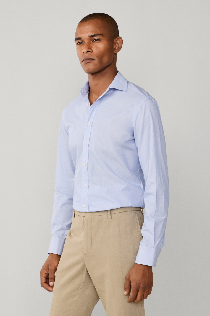 Košeľa Hackett London Hairline Eng Stripe Oxford Blue