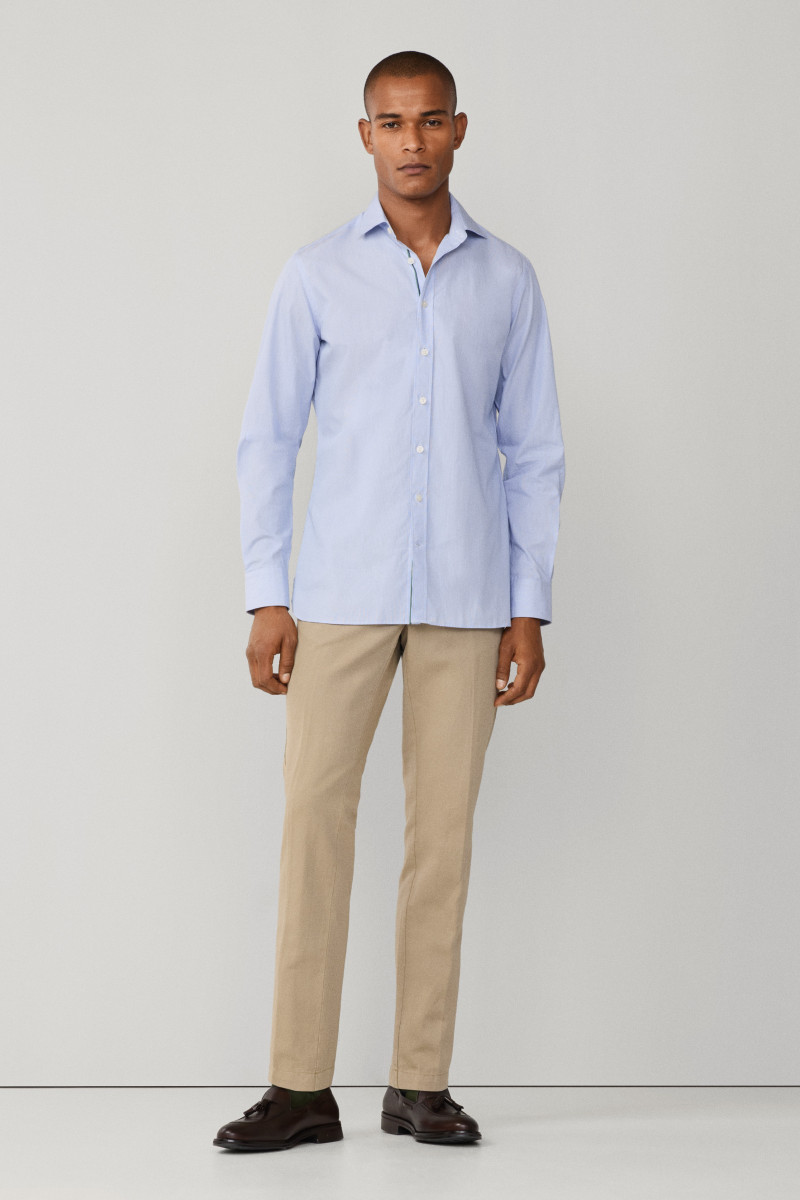 Košeľa Hackett London Hairline Eng Stripe Oxford Blue