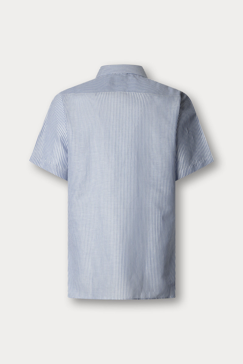 Košeľa Hackett London Ess Linen Bengal Ss Electric Blue