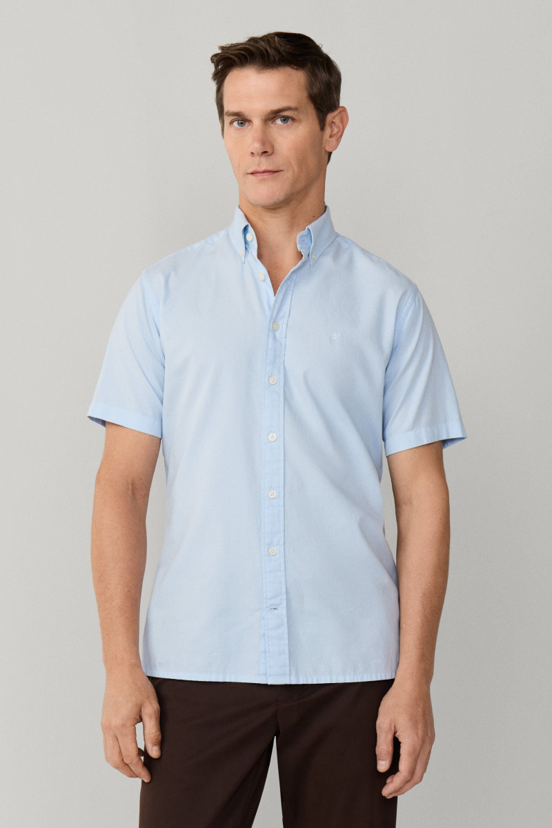 Ing Hackett London Ess Gmt Dyed Oxf Ss Oxford Blue