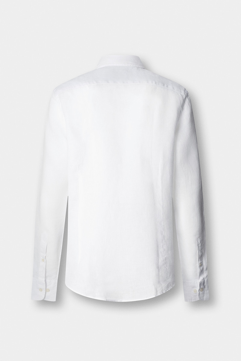 Košeľa Hackett London Ess Gmd Linen Kent Optic White
