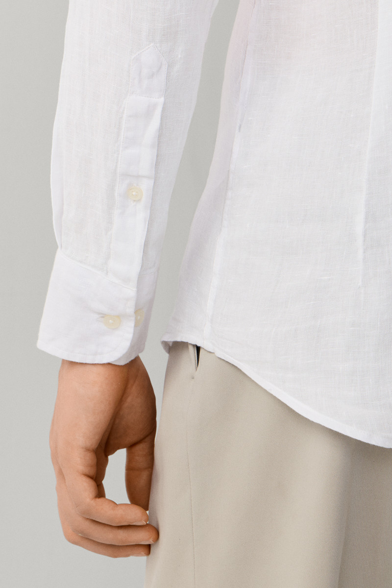 Košeľa Hackett London Ess Gmd Linen Kent Optic White