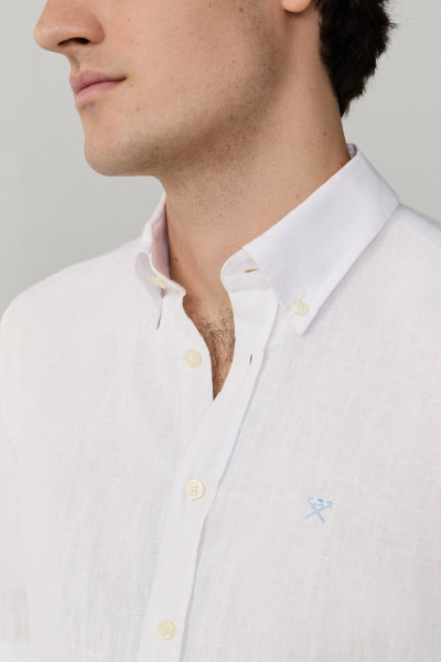 KOŠILE HACKETT LONDON ESS GMD LINEN BRPT - Fotografie č. 4