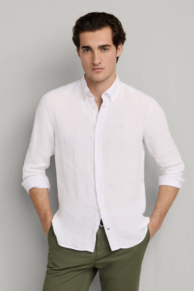 KOŠILE HACKETT LONDON ESS GMD LINEN BRPT - Fotografie č. 7