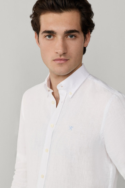 KOŠILE HACKETT LONDON ESS GMD LINEN BRPT - Fotografie č. 6