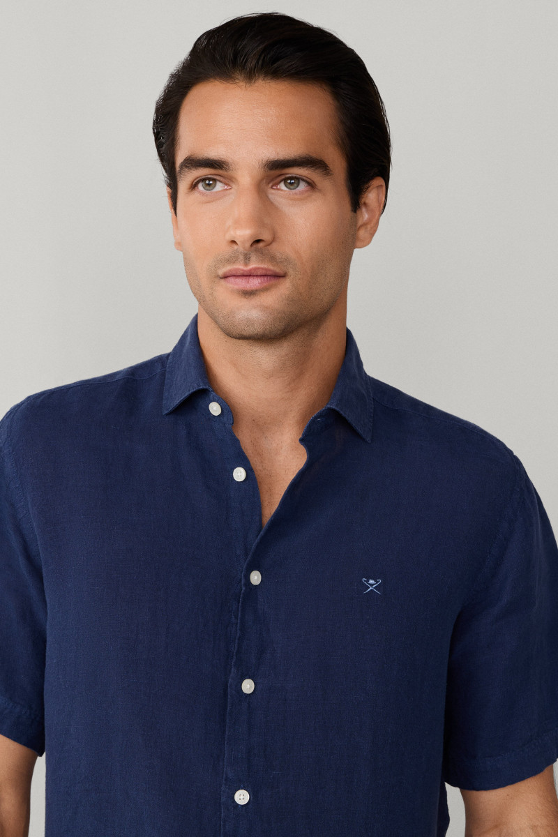 Košeľa Hackett London Gmd Linen Ss Old Navy