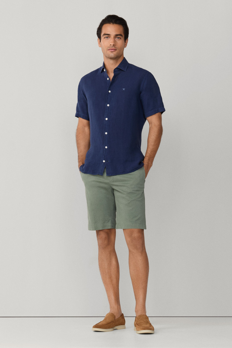 Košeľa Hackett London Gmd Linen Ss Old Navy